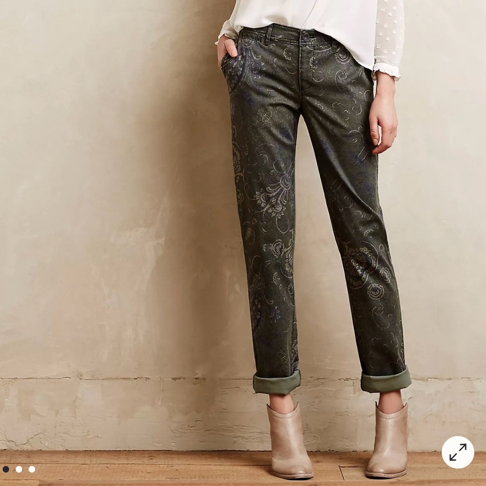 Pilcro Anthropologie Paisley Chino Pants